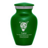 Keepsake Pitbull Pet Cremation Urn - Shamrock Green