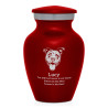 Keepsake Pitbull Pet Cremation Urn - Ruby Red