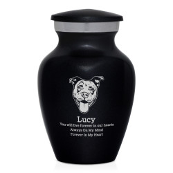Keepsake Pitbull Pet Cremation Urn - Jet Black