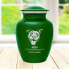 Small Pitbull Pet Cremation Urn - Shamrock Green