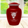 Small Pitbull Pet Cremation Urn - Ruby Red