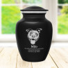 Small Pitbull Pet Cremation Urn - Jet Black