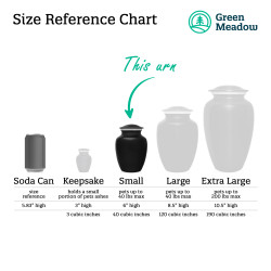 Small Pitbull Pet Cremation Urn - Jet Black