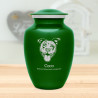 Large Pitbull Pet Cremation Urn - Shamrock Green