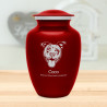 Large Pitbull Pet Cremation Urn - Ruby Red