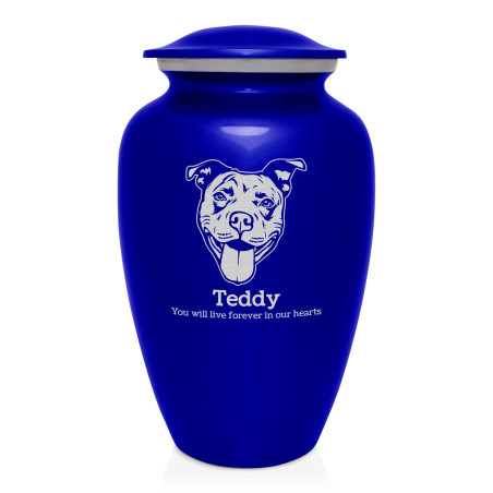 Extra Large Pitbull Pet Cremation Urn - Midnight Blue