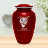 Extra Large Pitbull Pet Cremation Urn - Ruby Red