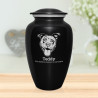 Extra Large Pitbull Pet Cremation Urn - Jet Black