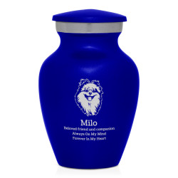 Keepsake Pomeranian Pet Cremation Urn - Midnight Blue