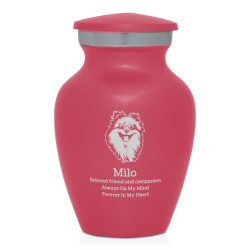 Keepsake Pomeranian Pet Cremation Urn - Rose Pink