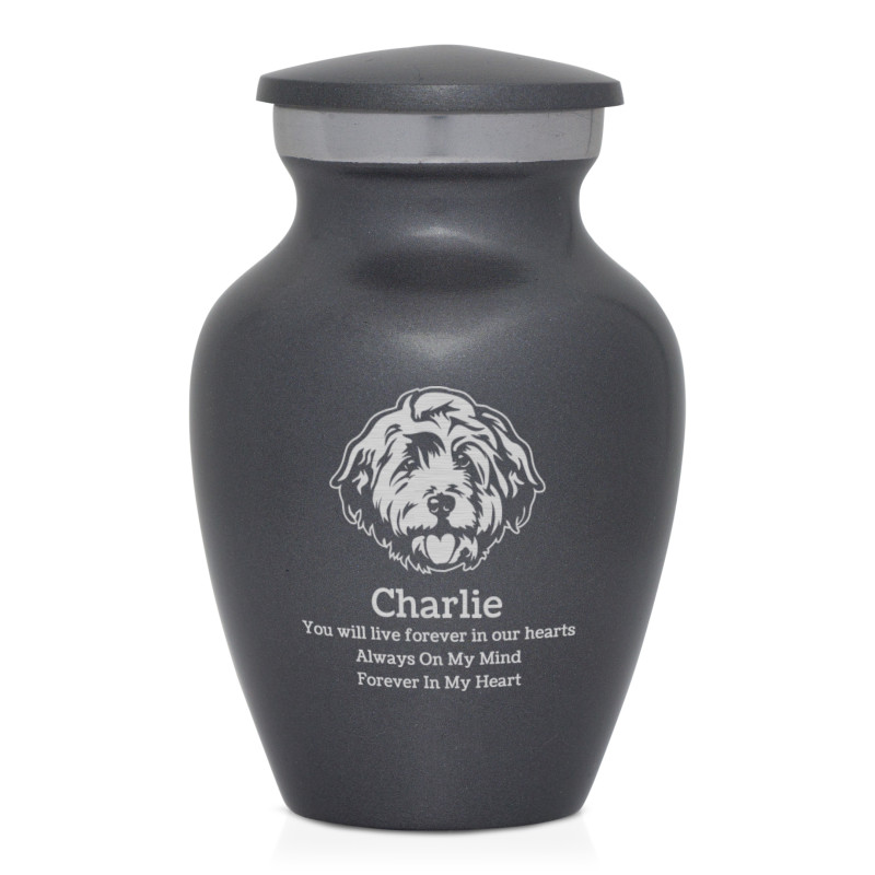 Keepsake Cockapoo Pet Cremation Urn - Gunmetal Gray