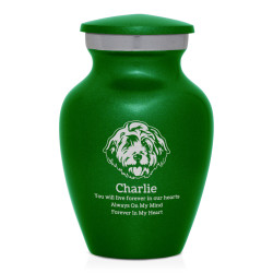 Keepsake Cockapoo Pet Cremation Urn - Shamrock Green