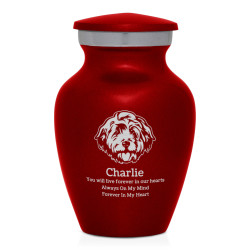 Keepsake Cockapoo Pet Cremation Urn - Ruby Red