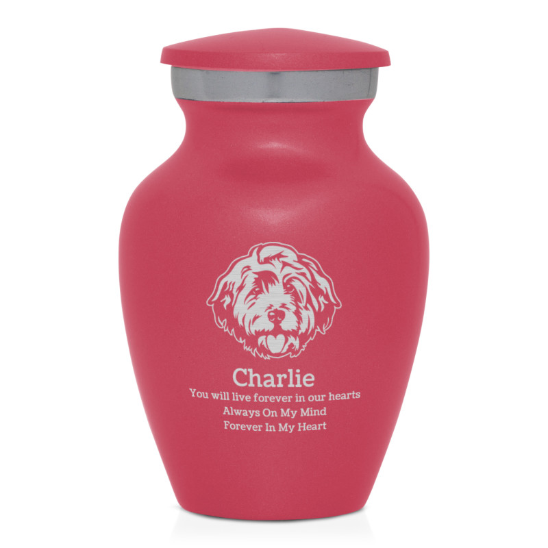 Keepsake Cockapoo Pet Cremation Urn - Rose Pink