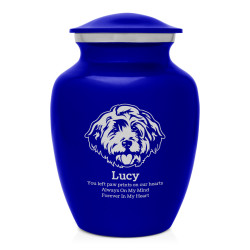 Small Cockapoo Pet Cremation Urn - Midnight Blue