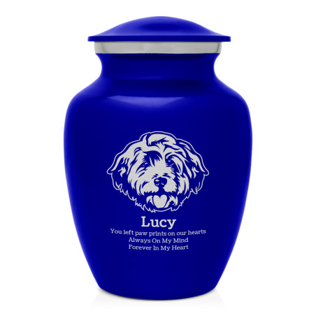 Small Cockapoo Pet Cremation Urn - Midnight Blue