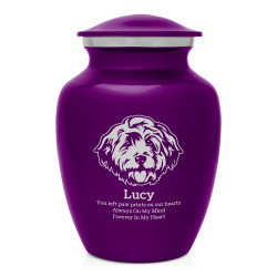 Small Cockapoo Pet Cremation Urn - Purple Luster