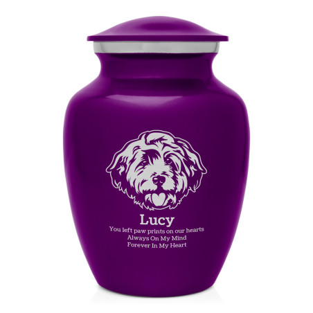 Small Cockapoo Pet Cremation Urn - Purple Luster