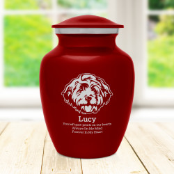 Small Cockapoo Pet Cremation Urn - Ruby Red