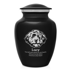 Small Cockapoo Pet Cremation Urn - Jet Black