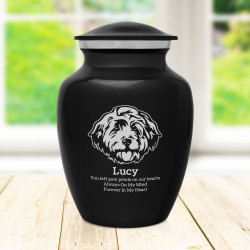 Small Cockapoo Pet Cremation Urn - Jet Black