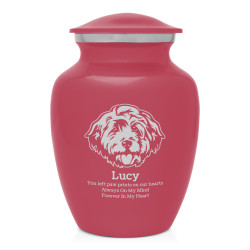 Small Cockapoo Pet Cremation Urn - Rose Pink