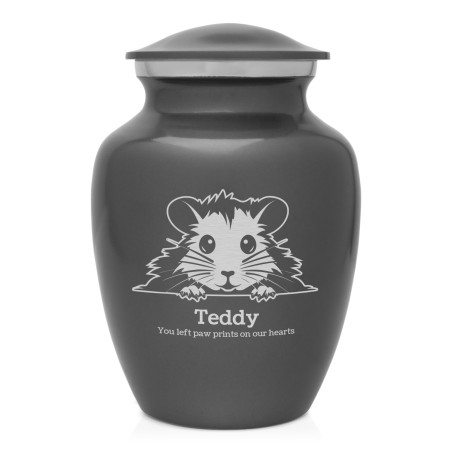 Small Hamster Pet Cremation Urn - Gunmetal Gray