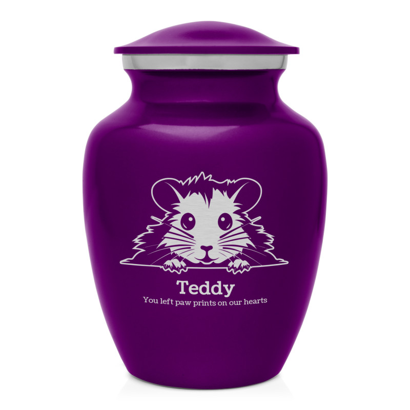 Small Hamster Pet Cremation Urn - Purple Luster