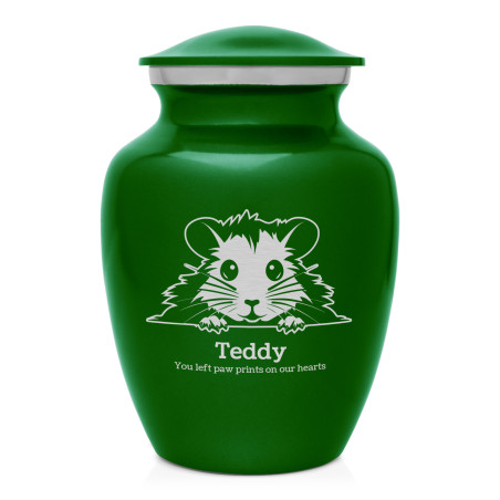 Small Hamster Pet Cremation Urn - Shamrock Green