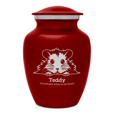 Small Hamster Pet Cremation Urn - Ruby Red