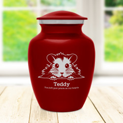 Small Hamster Pet Cremation Urn - Ruby Red