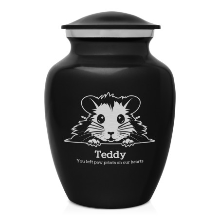 Small Hamster Pet Cremation Urn - Jet Black