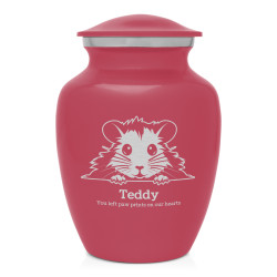 Small Hamster Pet Cremation Urn - Rose Pink