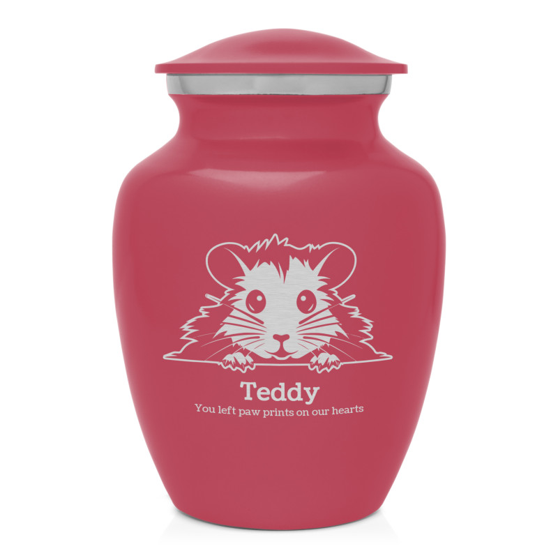 Small Hamster Pet Cremation Urn - Rose Pink