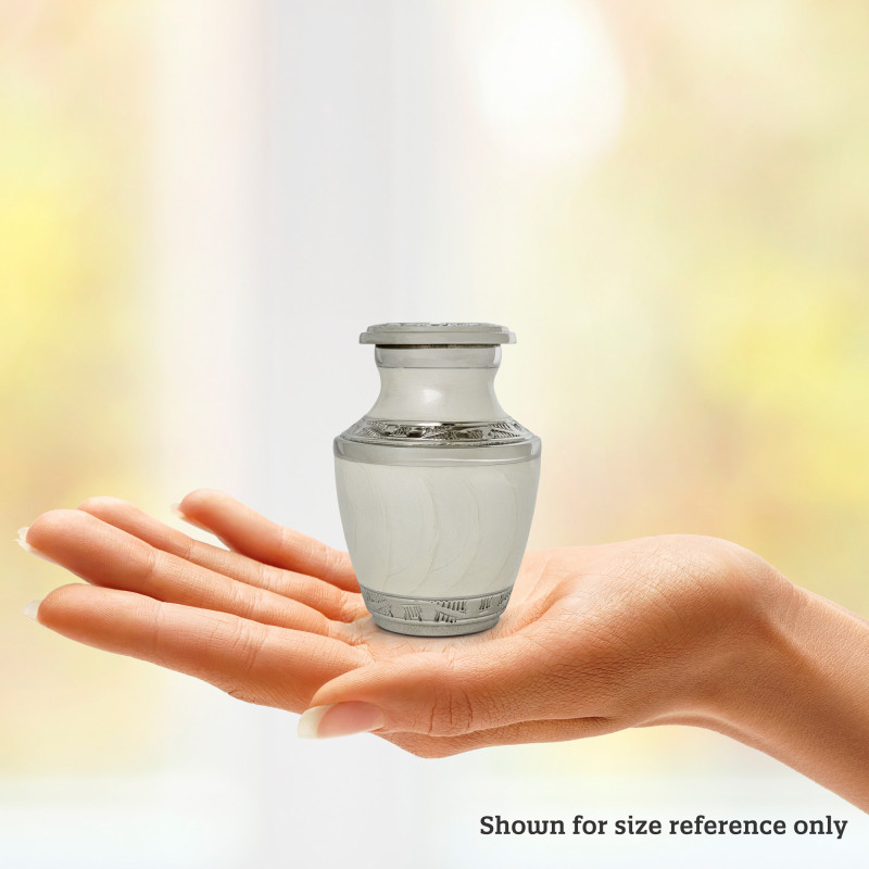 Radiant White Keepsake Urn