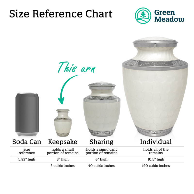 Radiant White Keepsake Urn
