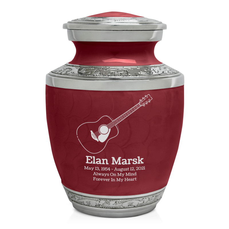 Acoustic Guitar Sharing Urn - Rose Red