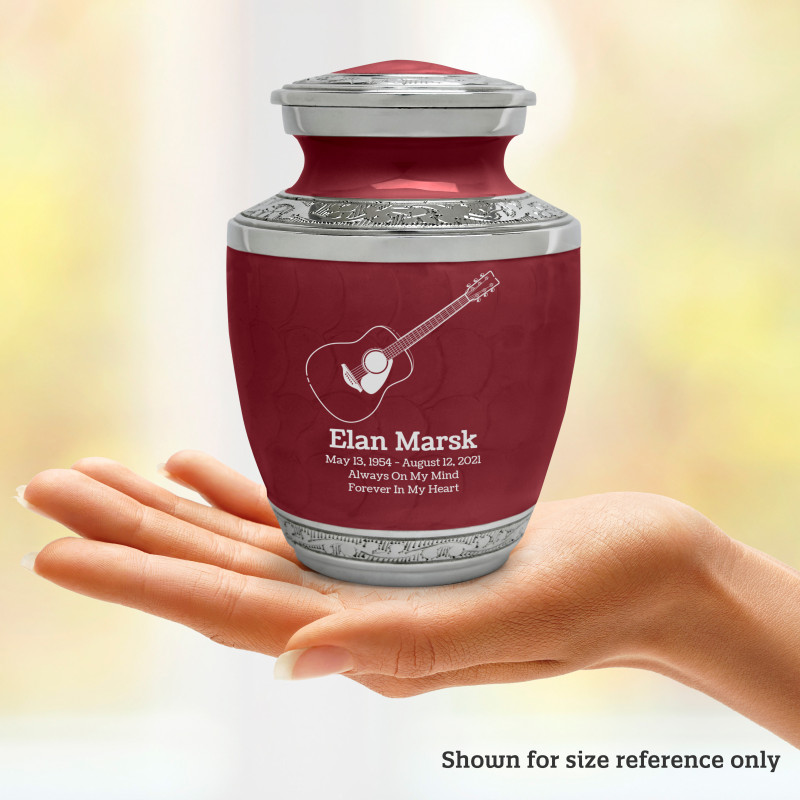 Acoustic Guitar Sharing Urn - Rose Red