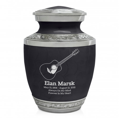 Acoustic Guitar Sharing Urn - Ebony Black