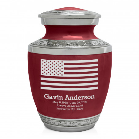 USA Flag Sharing Urn - Rose Red