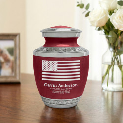 USA Flag Sharing Urn - Rose Red