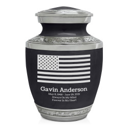 USA Flag Sharing Urn - Ebony Black