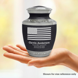 USA Flag Sharing Urn - Ebony Black