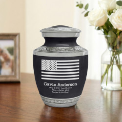 USA Flag Sharing Urn - Ebony Black