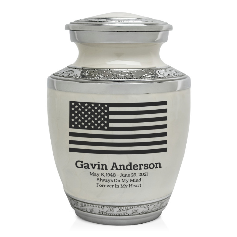 USA Flag Sharing Urn - Radiant White