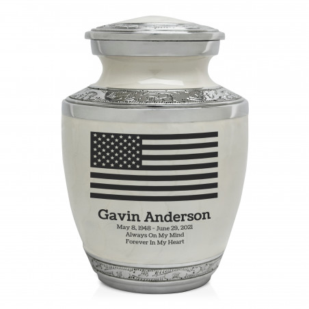 USA Flag Sharing Urn - Radiant White