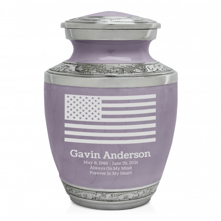 USA Flag Sharing Urn - Regal Purple