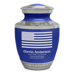 USA Flag Sharing Urn - Royal Blue