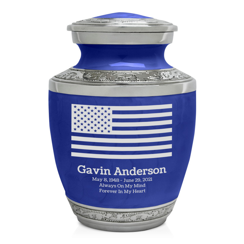 USA Flag Sharing Urn - Royal Blue