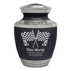 Checkered Flags Sharing Urn - Ebony Black